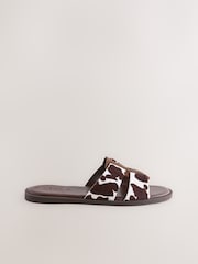 Cow Print Leather Standard/Wide Fit Forever Comfort® Slot Mule Sandals - Image 4 of 5