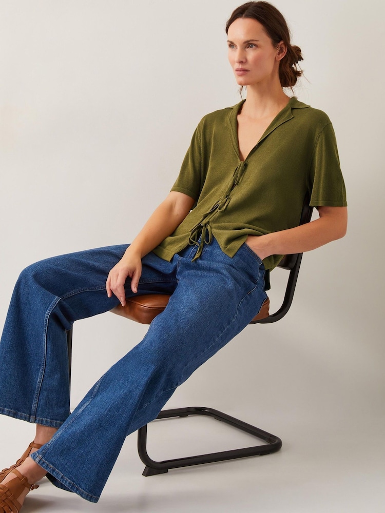 Monsoon Green Tia Tie Knitted Cardigan - Image 1 of 4 Monsoon Green Tia Tie Knitted Cardigan - Image 1 of 4