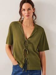 Monsoon Green Tia Tie Knitted Cardigan - Image 2 of 4