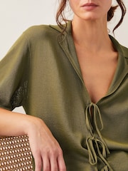 Monsoon Green Tia Tie Knitted Cardigan - Image 4 of 4