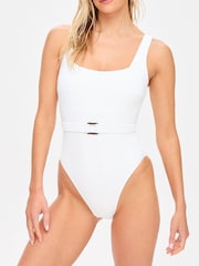 KBX White Swim Crinkle Swimsuit - Image 1 of 7