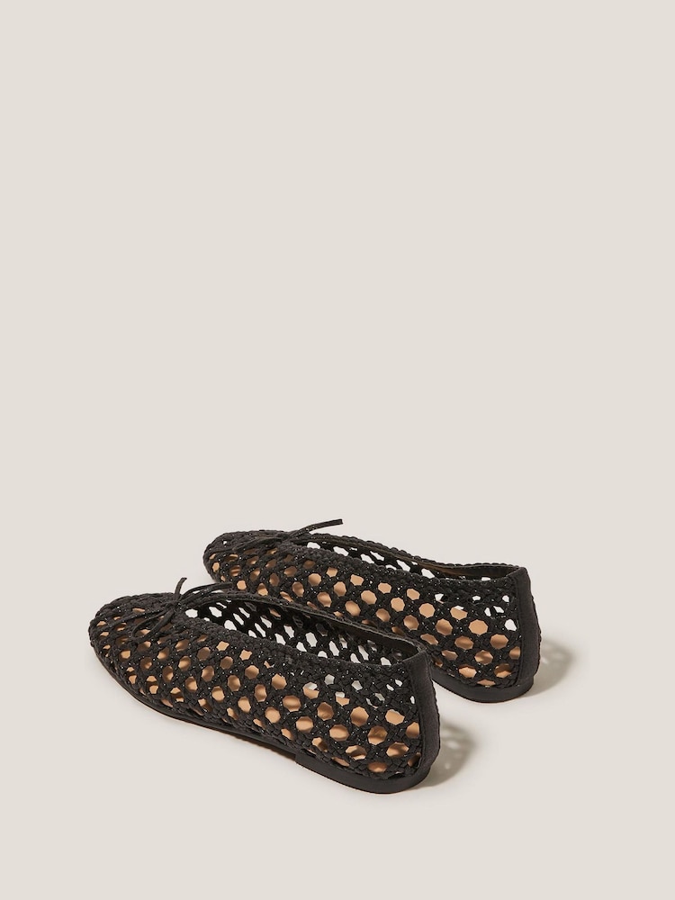 Monsoon Black Betsy Woven Ballet Flats - Image 2 of 3 Monsoon Black Betsy Woven Ballet Flats - Image 2 of 3