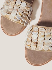 Monsoon Natural Sacha Embellished Suede Slide Sandals - Image 3 of 3
