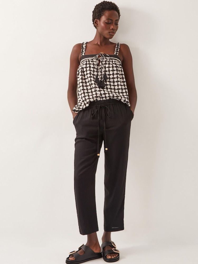 Monsoon Black Geometric Print Geena Cami Top - Image 2 of 5 Monsoon Black Geometric Print Geena Cami Top - Image 2 of 5
