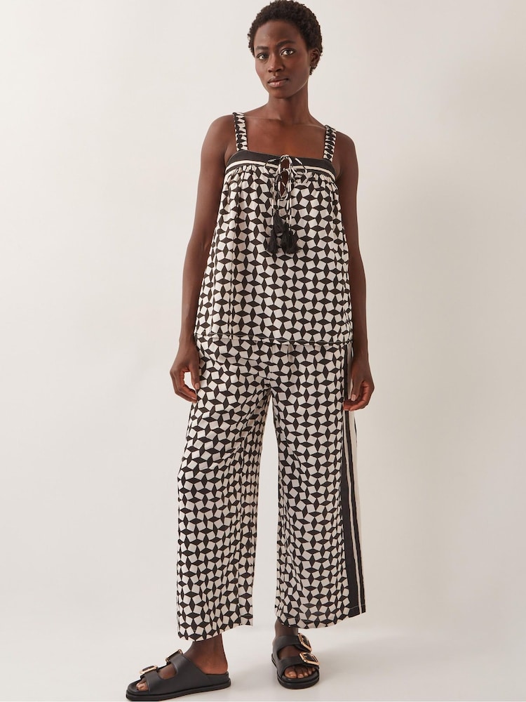Monsoon Black Geometric Print Geena Cami Top - Image 5 of 5