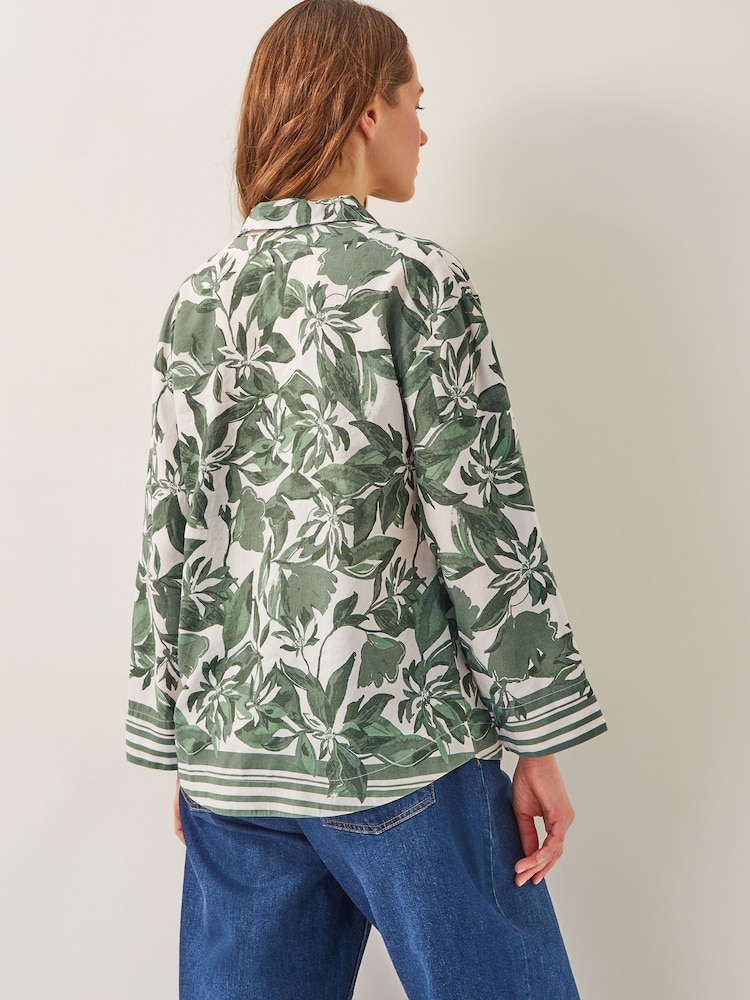 Monsoon Green Clover Floral Print Blouse - Image 2 of 5 Monsoon Green Clover Floral Print Blouse - Image 2 of 5