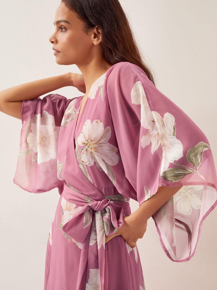 Monsoon Pink Amelia Wrap Maxi Dress - Image 2 of 4 Monsoon Pink Amelia Wrap Maxi Dress - Image 2 of 4