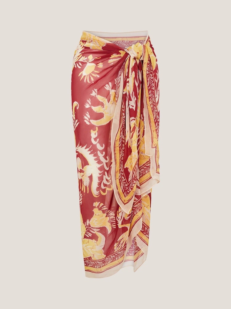 Monsoon Red Misha Printed Sarong - Image 3 of 3