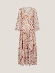 Monsoon Brown Leona Leopard Print Maxi Dress - Image 5 of 5