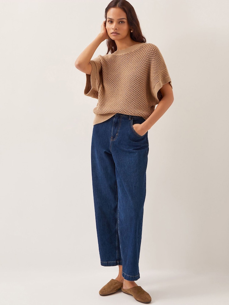 Monsoon Brown Sia Slouch Crochet Jumper - Image 2 of 5