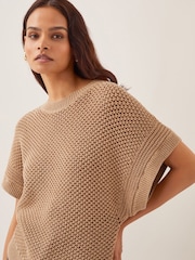 Monsoon Brown Sia Slouch Crochet Jumper - Image 3 of 5