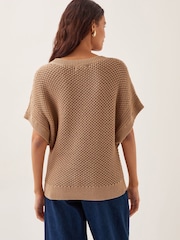 Monsoon Brown Sia Slouch Crochet Jumper - Image 4 of 5