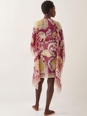 Monsoon Red Misha Ornate Print Mini Kaftan - Image 3 of 5