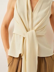 Monsoon Natural Jasmine Tie-Front Tank Top - Image 4 of 4