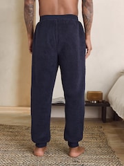 Navy Blue Borg Fleece Cuffed Joggers - Image 10 of 10