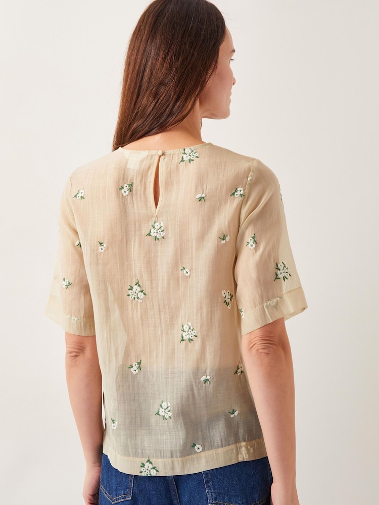 Monsoon Sacha Short Sleeve Embroidered Top - Image 2 of 5