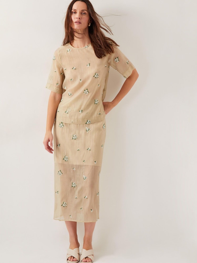 Monsoon Sacha Short Sleeve Embroidered Top - Image 3 of 5
