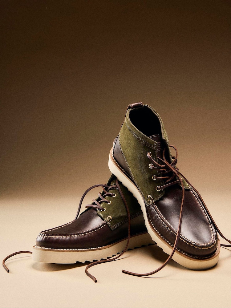 Barbour® Green Hadston Leather Chukka Boot - Image 10 of 10