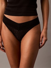 Calvin Klein Black Icon Logo Low Rise Thongs - Image 2 of 6