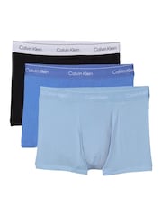 Calvin Klein Black/Mid Blue/Light Blue Calvin Klein 3 Pack Boxers Trunks - Icon Cotton Stretch - Image 1 of 5