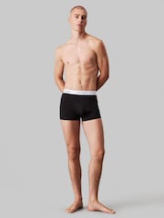 Calvin Klein Black/Mid Blue/Light Blue Calvin Klein 3 Pack Boxers Trunks - Icon Cotton Stretch - Image 3 of 5