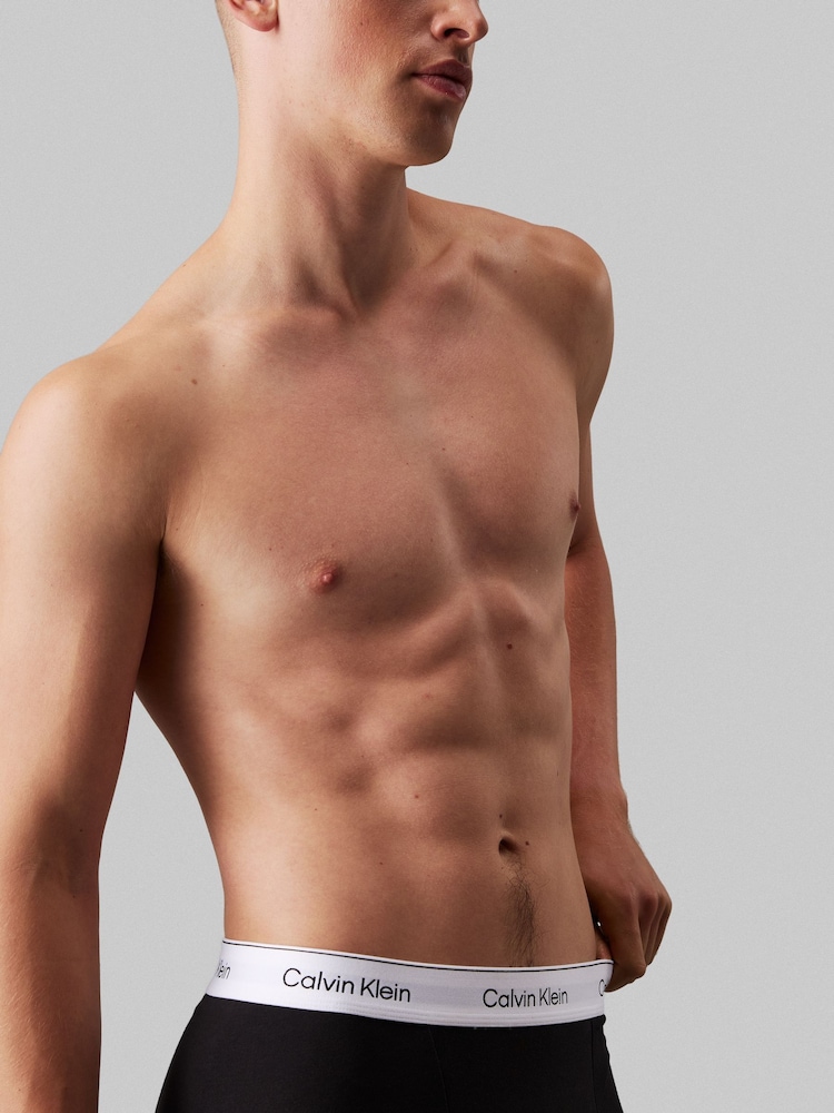 Calvin Klein Black/Mid Blue/Light Blue Calvin Klein 3 Pack Boxers Trunks - Icon Cotton Stretch - Image 5 of 5