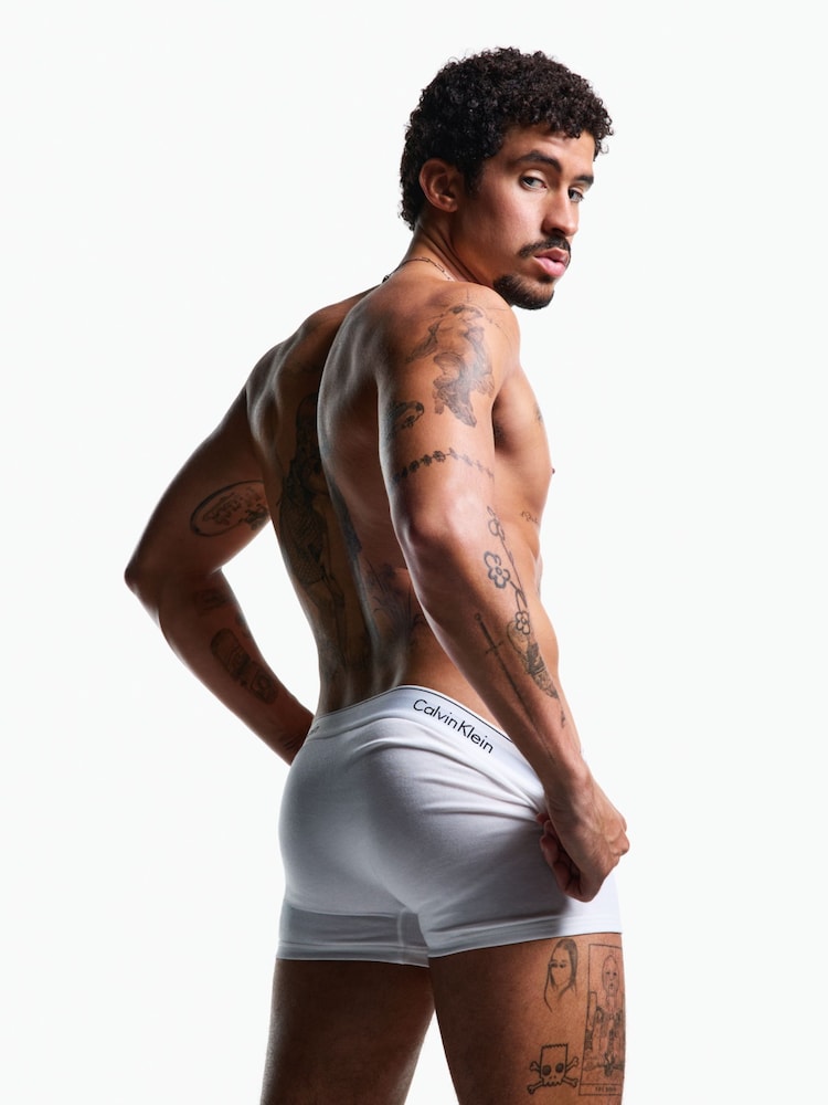 Calvin Klein White Calvin Klein 3 Pack Boxers Trunks - Icon Cotton Stretch - Image 3 of 5