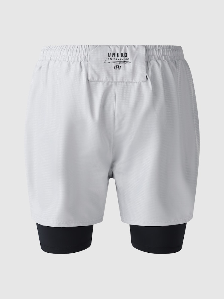 Umbro Grey Pro Training Elite Hybrid Shorts - Image 2 of 3 Umbro Grey Pro Training Elite Hybrid Shorts - Image 2 of 3