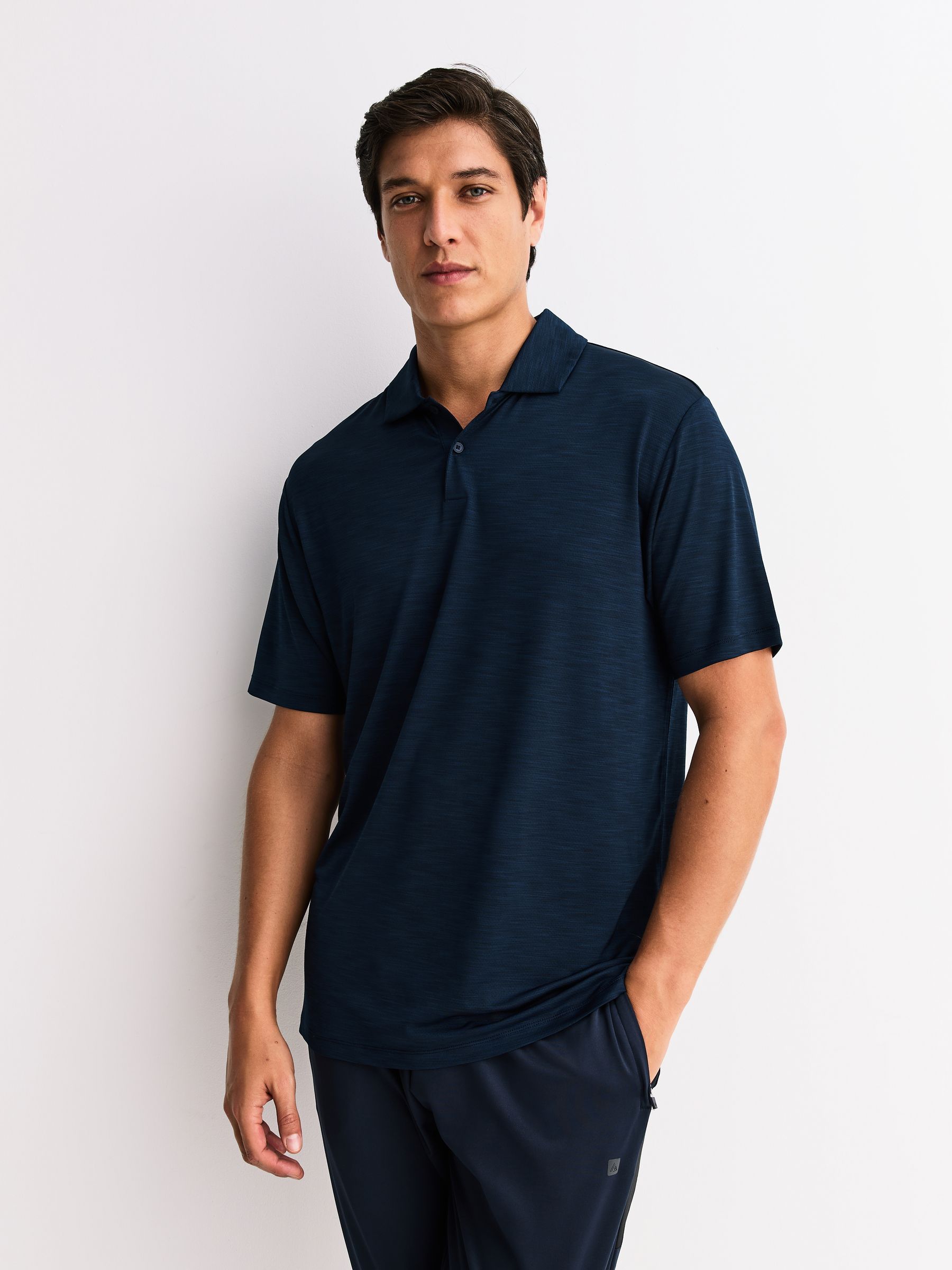 Buy Navy Blue Active Golf Mesh Training Polo Shirt from the Next