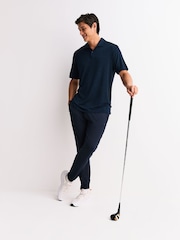 Navy Blue Active Golf Mesh Training Polo Shirt - Image 2 of 8