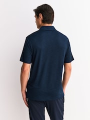 Bleumarin albastru - Tricou polo sport din plasă Active - Imaginea 3 din 8