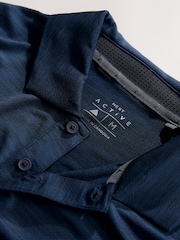 Navy Blue Active Golf Mesh Training Polo Shirt - Image 8 of 8