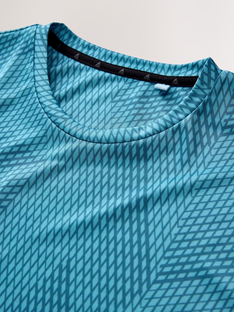 Blue Active Gym Printed Training T-Shirt - Image 2 of 3 Blue Active Gym Printed Training T-Shirt - Image 2 of 3