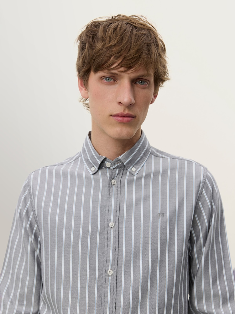 Les Deux Grey Konrad Herringbone Shirt - Image 7 of 7 Les Deux Grey Konrad Herringbone Shirt - Image 7 of 7