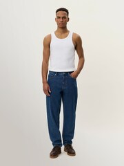 Les Deux Blue Ryder Washed Denim Jeans - Image 3 of 7