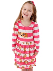 Character Pink PAW Patrol Skye Striped 100% Cotton Dress - Image 1 of 11