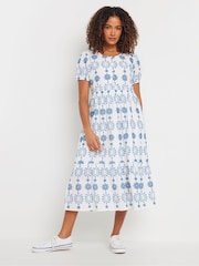 M&Co White Embroidery Button 100% Cotton Dress - Image 3 of 5