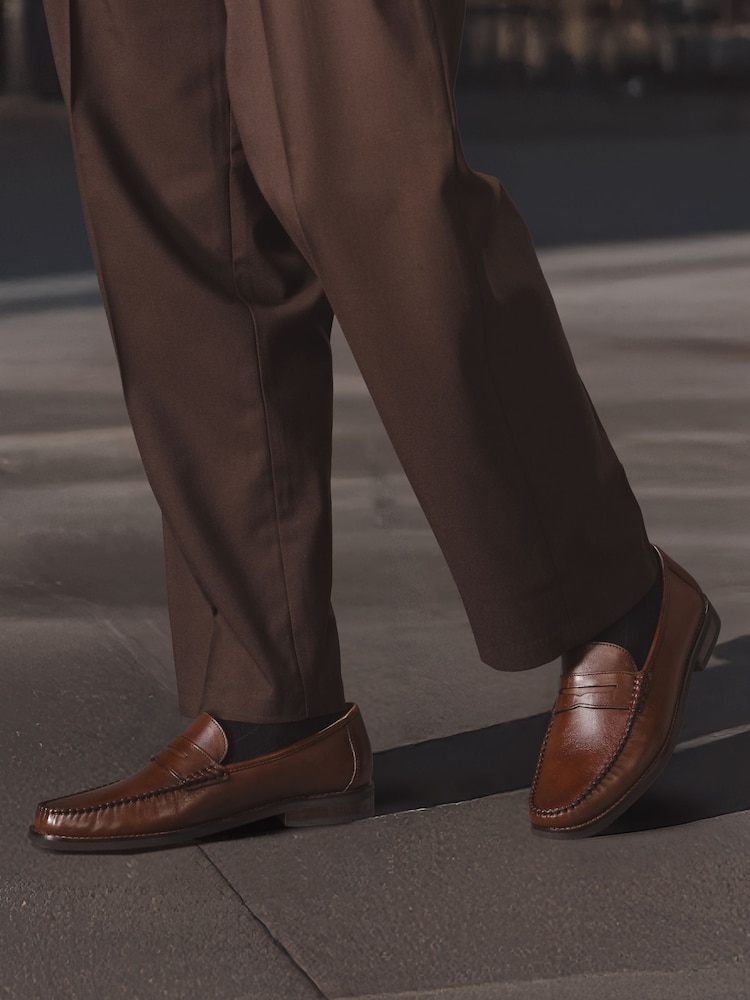 Jones Bootmaker Natural Quennell Leather Penny Loafers - Image 2 of 7 Jones Bootmaker Natural Quennell Leather Penny Loafers - Image 2 of 7