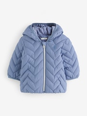 Blau - Benetton Baby Padded Quilt Jacket with Ears - Bild 1 von 1