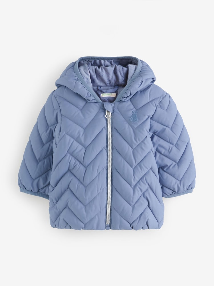 Blau - Benetton Baby Padded Quilt Jacket with Ears - Bild 1 von 1