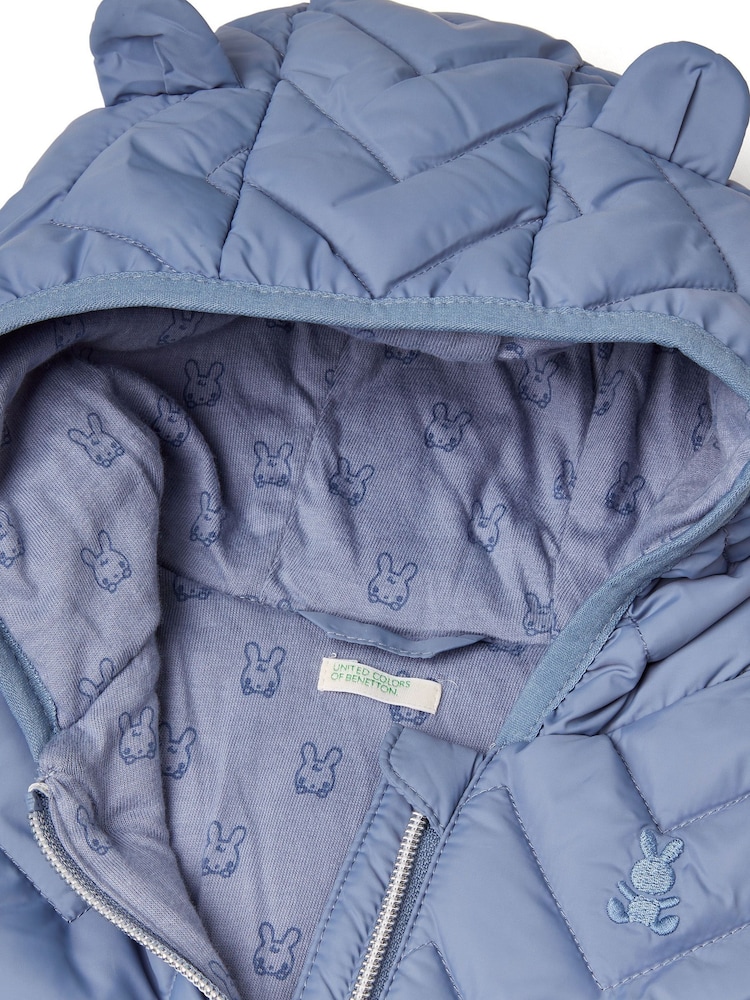 Zils - Benetton mazuļa polsterēta jaka ar ausīm - Attēls 3 no 3