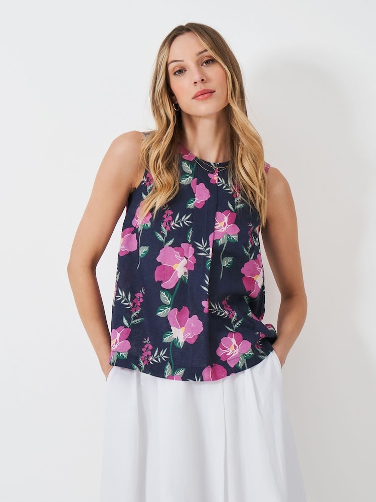 Crew Clothing Blue Estelle Sleeveless Top - Image 1 of 5