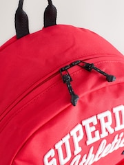 Superdry Red Embroidered Varsity Badge Logo Backpack - Image 4 of 5