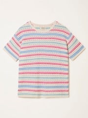 FatFace Flora Ivory Stripe Knitted Top - Image 5 of 5