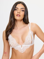 Белый - Ann Summers Бриллиантовое сердце Комплект из бюстгальтеров и стрингов без промежности - Изображение 3 из 6