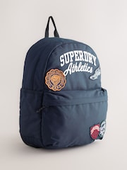 Superdry Navy Embroidered Varsity Badge Logo Backpack - Image 1 of 5