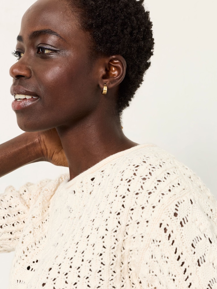 FatFace Cameron Ivory Knitted Textured Jumper - Image 2 of 7