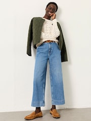 FatFace Cameron Ivory Knitted Textured Jumper - Image 4 of 7