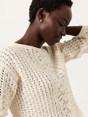 FatFace Cameron Ivory Knitted Textured Jumper - Image 5 of 7