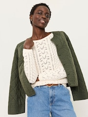 FatFace Cameron Ivory Knitted Textured Jumper - Image 6 of 7